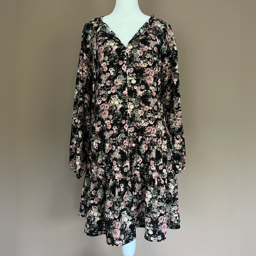 {Maurices} Long Sleeve Floral Babydoll Dress - Women's XS